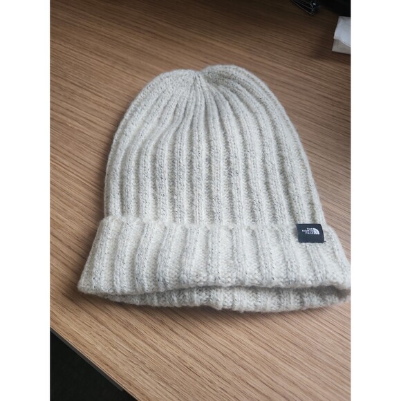 The North Face Unisex Beanie Toboggin Ski Cap Cream & Gray - Picture 1 of 5
